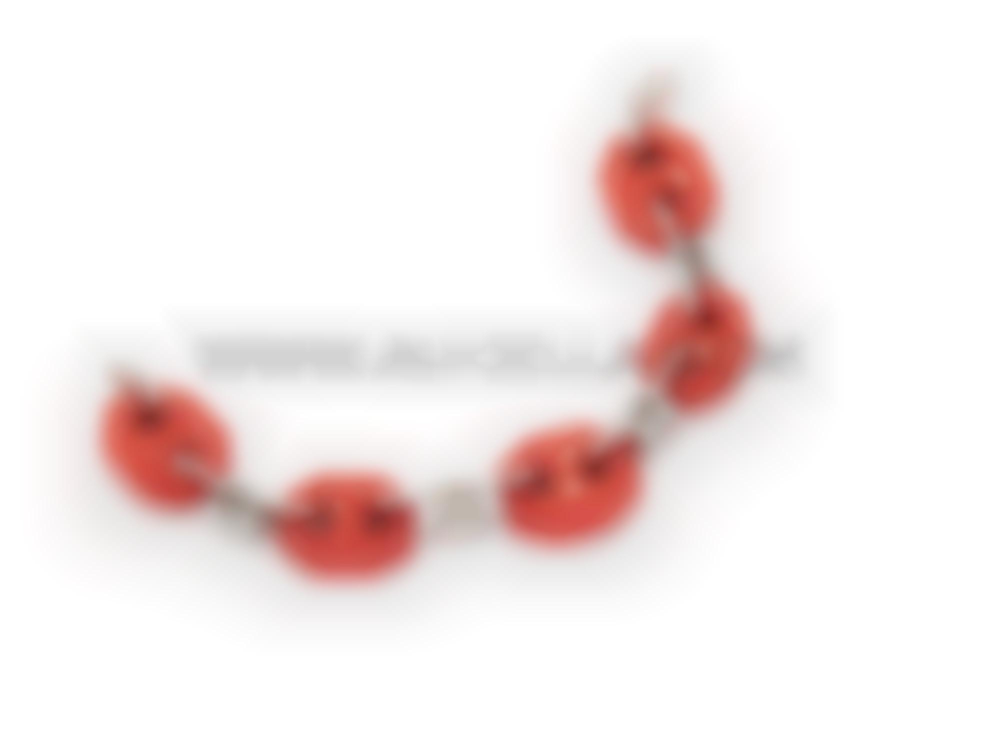 Bracelet with diamonds and coral 