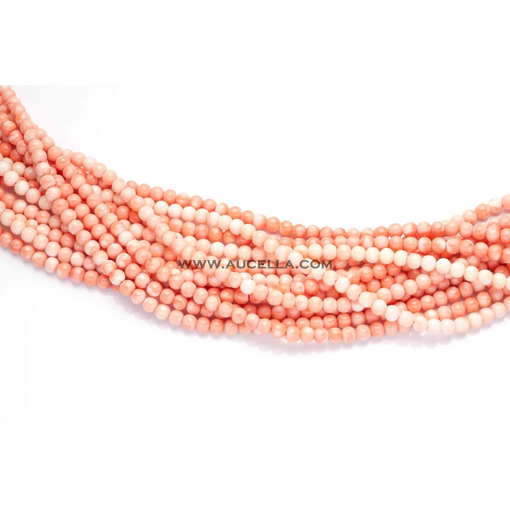 Natural pink coral beads shape size mm 6