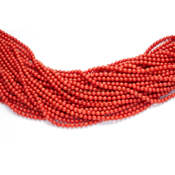 Natural red coral beads shape size mm 9 low quality