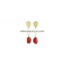 Orecchini montati in argento 925 con corallo rosso naturale