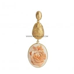 Natural cameo carved and set in silver as pendant