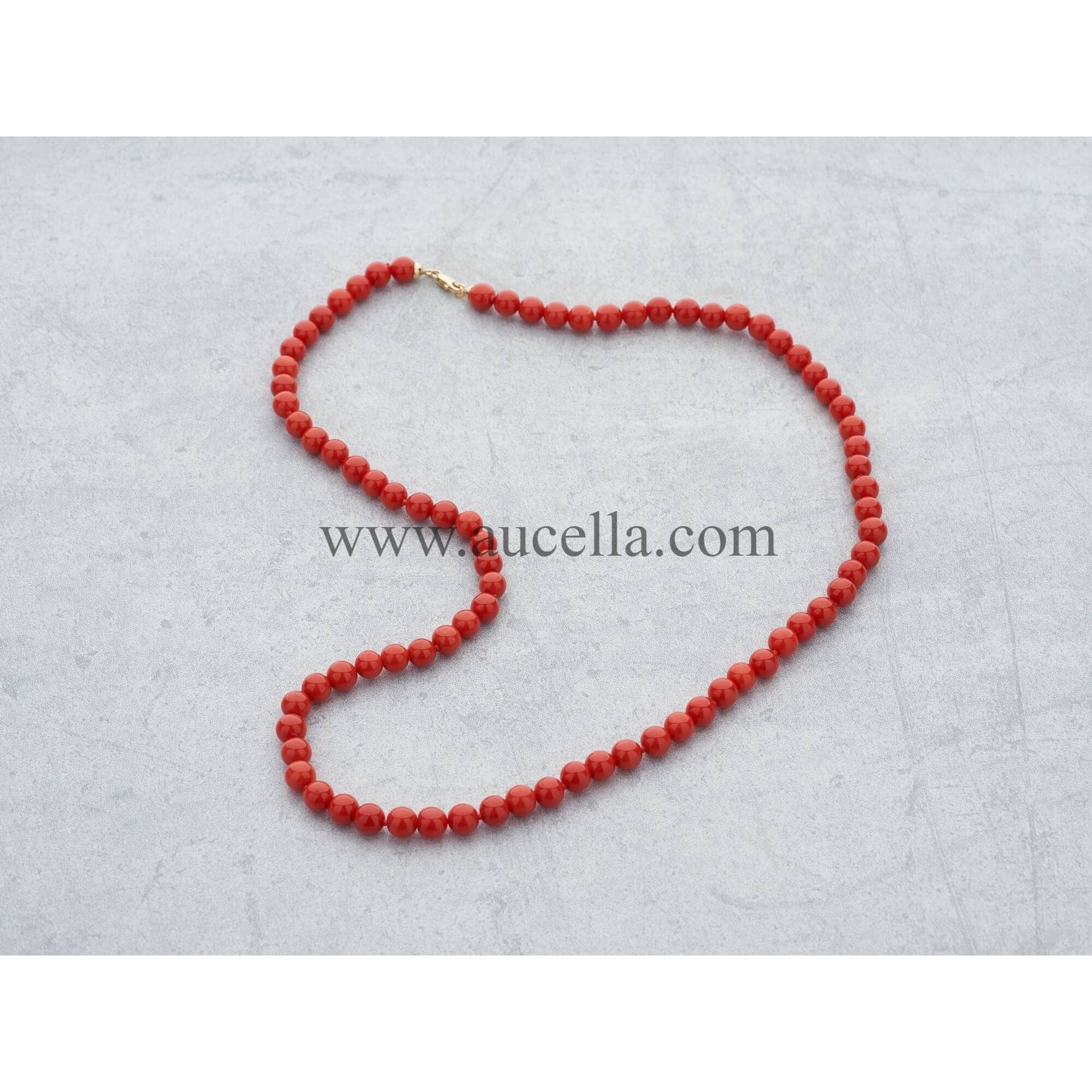 Natural red coral size 6 mm 