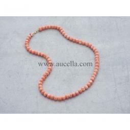 Natural pink coral necklace 7 mm 