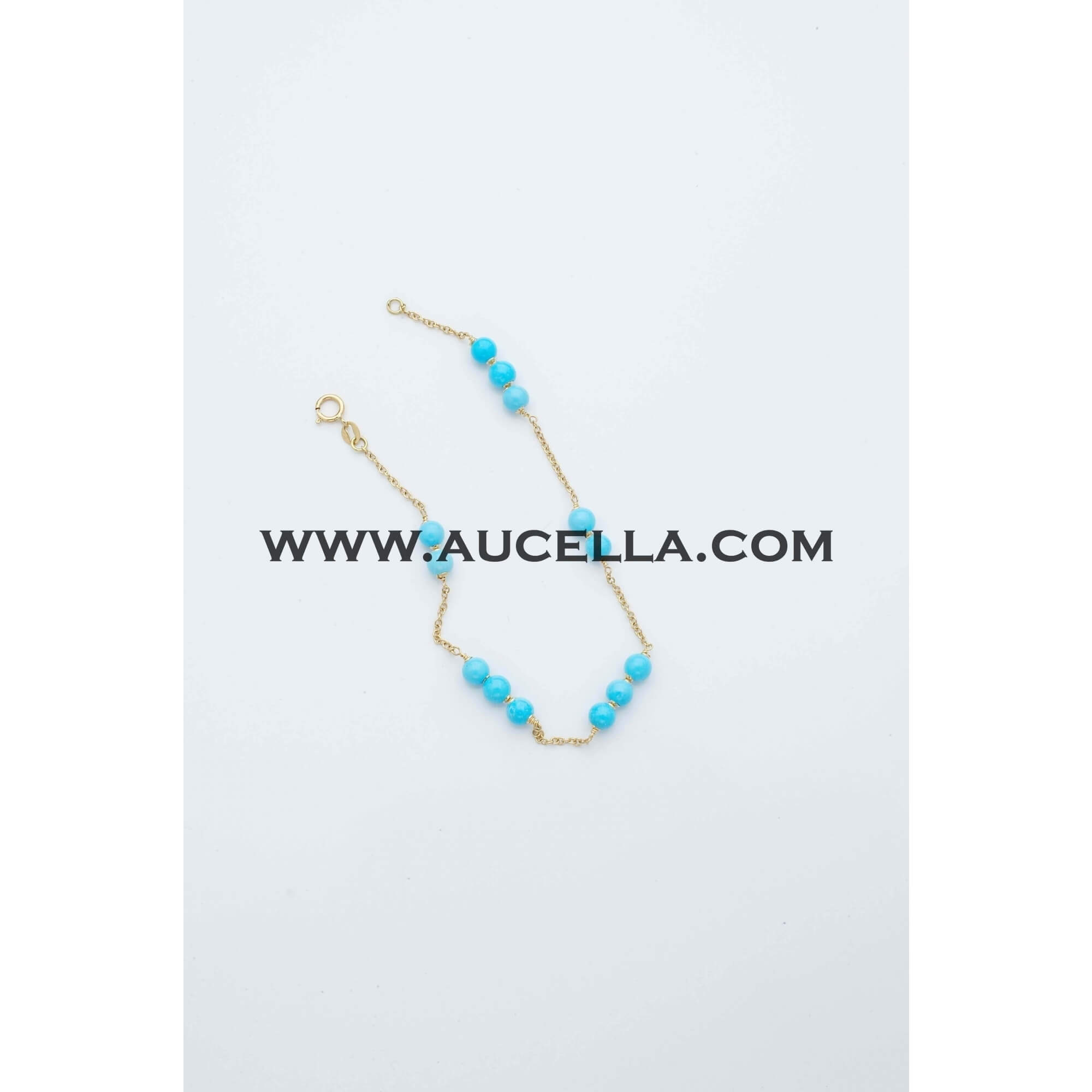 Bracelet set in gold with natural turquoise