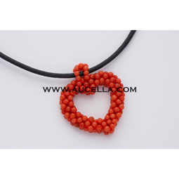 Pendant with coral small beads