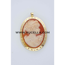 Pendant set in gold with cameo