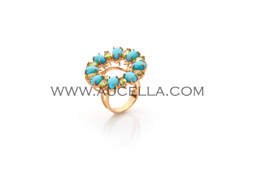 Anello modello rosone turchese